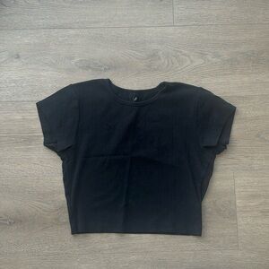 Cou Cou black pointelle tee NWOT